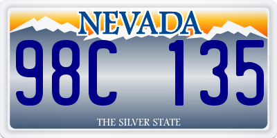 NV license plate 98C135