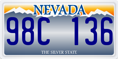 NV license plate 98C136