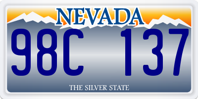 NV license plate 98C137