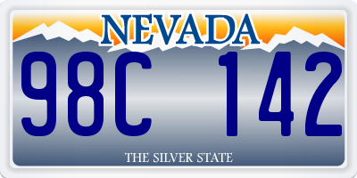 NV license plate 98C142