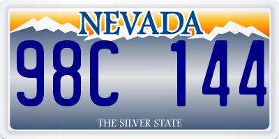 NV license plate 98C144