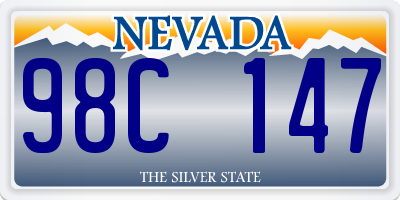 NV license plate 98C147