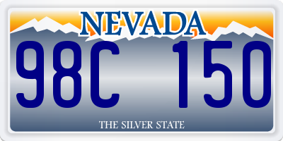 NV license plate 98C150
