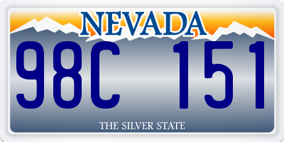 NV license plate 98C151