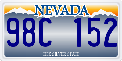 NV license plate 98C152
