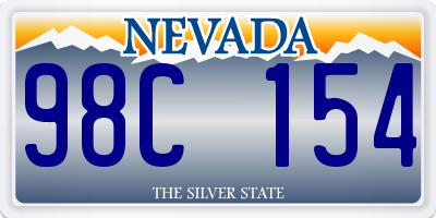NV license plate 98C154
