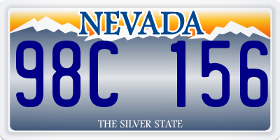 NV license plate 98C156