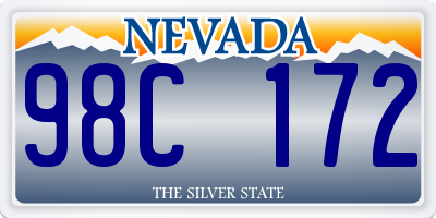 NV license plate 98C172