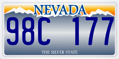 NV license plate 98C177