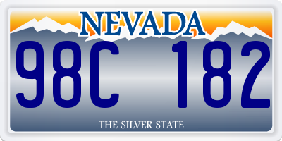 NV license plate 98C182