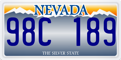 NV license plate 98C189