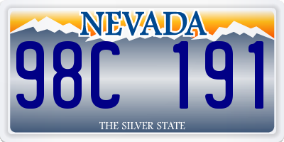 NV license plate 98C191