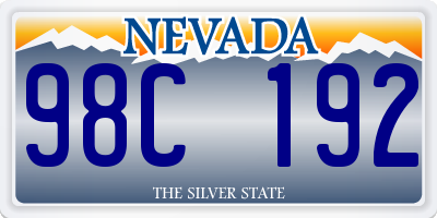 NV license plate 98C192