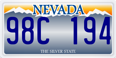 NV license plate 98C194
