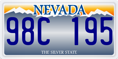 NV license plate 98C195