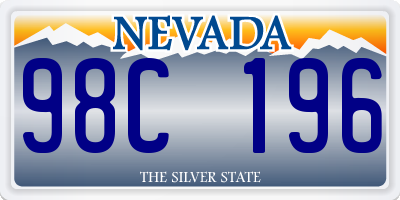 NV license plate 98C196
