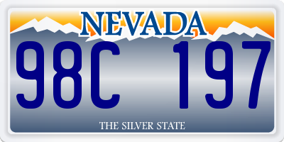 NV license plate 98C197