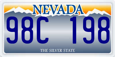 NV license plate 98C198
