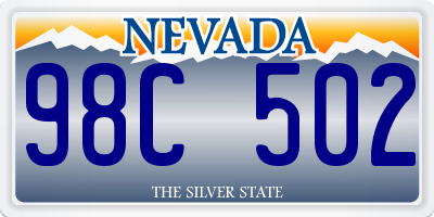 NV license plate 98C502