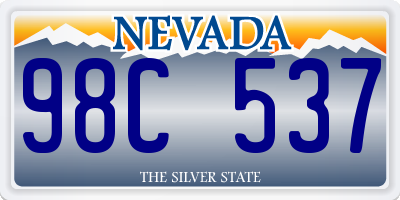 NV license plate 98C537