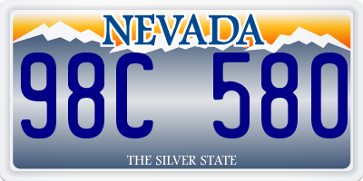 NV license plate 98C580