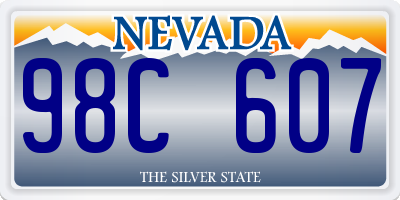 NV license plate 98C607