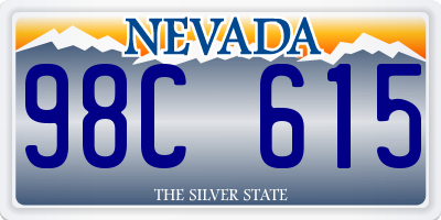 NV license plate 98C615