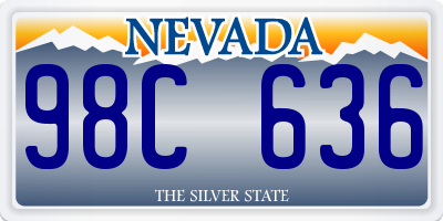NV license plate 98C636