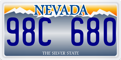 NV license plate 98C680
