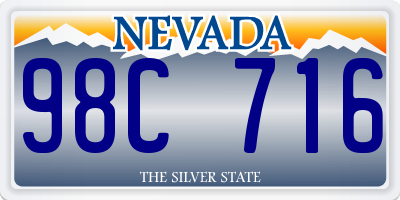 NV license plate 98C716
