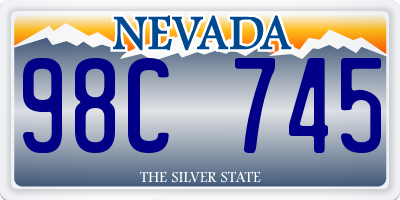 NV license plate 98C745