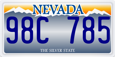 NV license plate 98C785