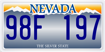 NV license plate 98F197
