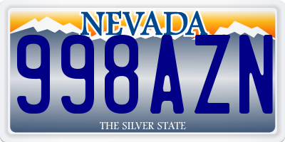NV license plate 998AZN