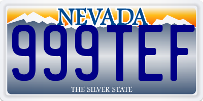 NV license plate 999TEF