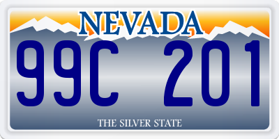 NV license plate 99C201