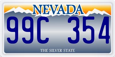 NV license plate 99C354
