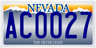 NV license plate ACO027