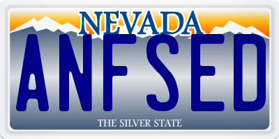 NV license plate ANFSED