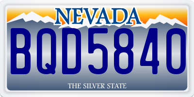 NV license plate BQD5840