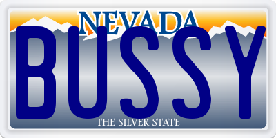 NV license plate BUSSY