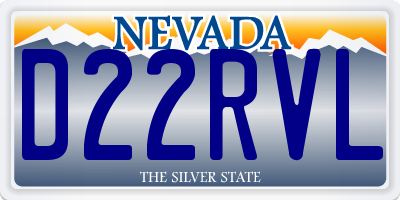 NV license plate D22RVL