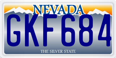 NV license plate GKF684