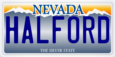 NV license plate HALFORD