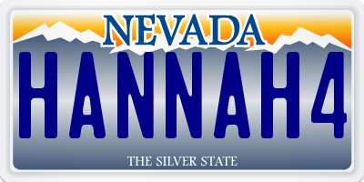 NV license plate HANNAH4