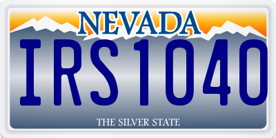 NV license plate IRS1040