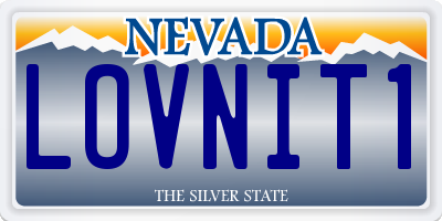 NV license plate LOVNIT1
