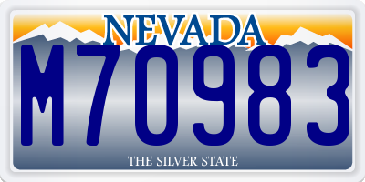 NV license plate M70983