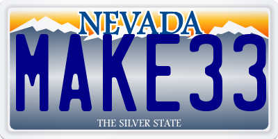 NV license plate MAKE33