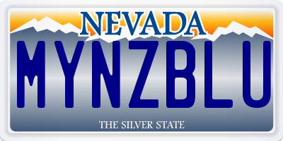 NV license plate MYNZBLU
